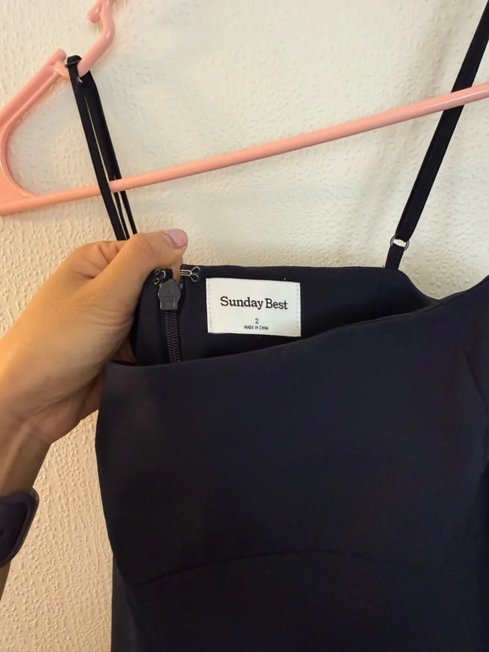 aritzia sunday best shetland dress in admiral navy blue - Picture 8 of 8